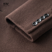 Manteau en laine pour hommes résistant au froid de couleur unie pour l'automne et l'hiver personnalisé Manteau trench décontracté à double col