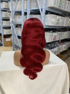 منتجات تجميل، باروكات شعر بشري أمامية من الدانتيل بلون أحمر 99j للنساء، باروكات شعر بشري عالية الدقة، باروكات بلون برتقالي زنجبيلي أمامية من الدانتيل - Product Image 5