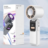 Nouveau ventilateur USB miniature pliable à affichage numérique, rechargeable 3600 mAh, haute vitesse, refroidissement par air, portable