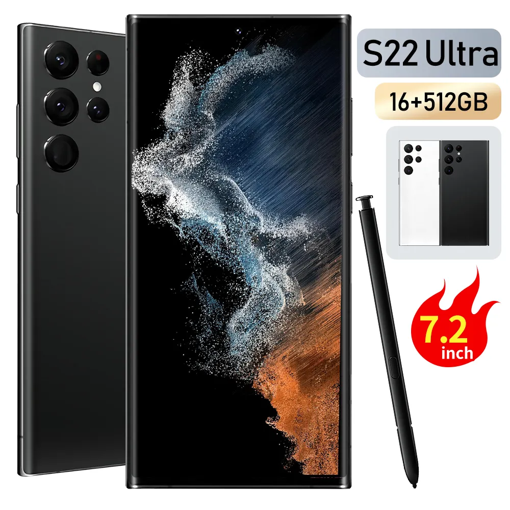 2023 populaire Original S22 Ultra16gb 512gb téléphone intelligent avec stylo intégré 5g téléphone intelligent Android 12 téléphone portable