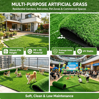 Gazon artificiel en rouleau de 20 mm, tapis synthétique pour aménagement paysager, pelouse verte pour jardin extérieur, cour, patio, pelouse pour animaux de compagnie