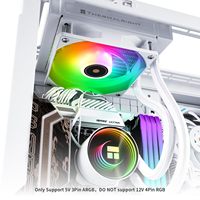 Cooler líquido de PC blanco de alto flujo de aire 72.37CFM 120 Thermalright congelado Notte silencioso 27.7dBA CPU radiador