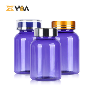 Transparent Purple PET Medicine Bottle 100-250ml Smooth Thread Mouth Round Shoulder for Health Products - Product Image 1