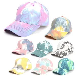 INS Hot Sale Unisex Mehrfarbiger Hut Tie-Dye Farbverlauf Farbe Baseball Shade Hats Bulk Adjusta ble Caps