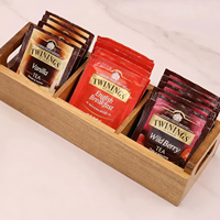 Boîte de rangement en bois pour sachets de thé, organiseur de sachets de café et de thé pour le bureau, support de rangement en bois, boîte de rangement en bois