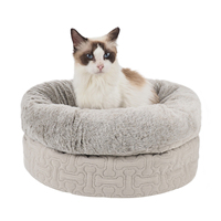 PEPPY BUDDIES FACTORY - NOUVEAUTÉ ! Lit pour chat de luxe transformable, en peluche douce et matelassé, motif os, avec base antidérapante pour l'hiver
