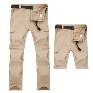 Benutzer definierte Logo Herren Wander hose Cabrio Quick Dry Leichte Zip Off Outdoor Angeln Reise Safari Hose