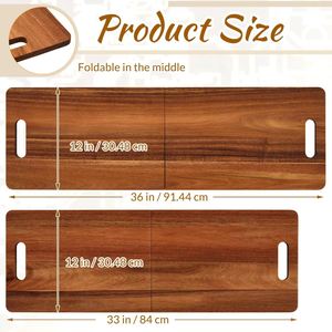 Tabla de cortar de madera de acacia maciza de 24x12 pulgadas, bandeja plegable para servir, para uso doméstico en la cocina - Product Image 2