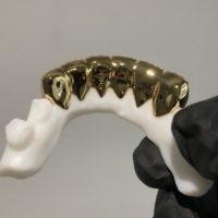 Grillz en argent 925 plaqué or émeraude Hip Hop pour hommes et femmes, personnalisé avec Moissanite VVS, bijoux dentaires