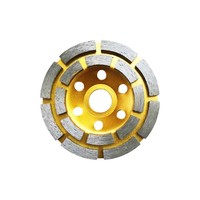 Disque de meulage diamanté hybride à double rangée de 125 mm (5 pouces) à liant résineux, extra grossier, pour pierre, béton et meuleuses d'angle