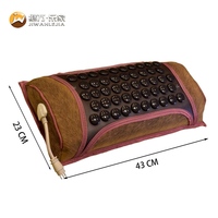 Almohada de terapia térmica de cuero marrón Jiwan Lejia con piedras, rectangular, para aliviar la tensión del cuello en el cuidado diario