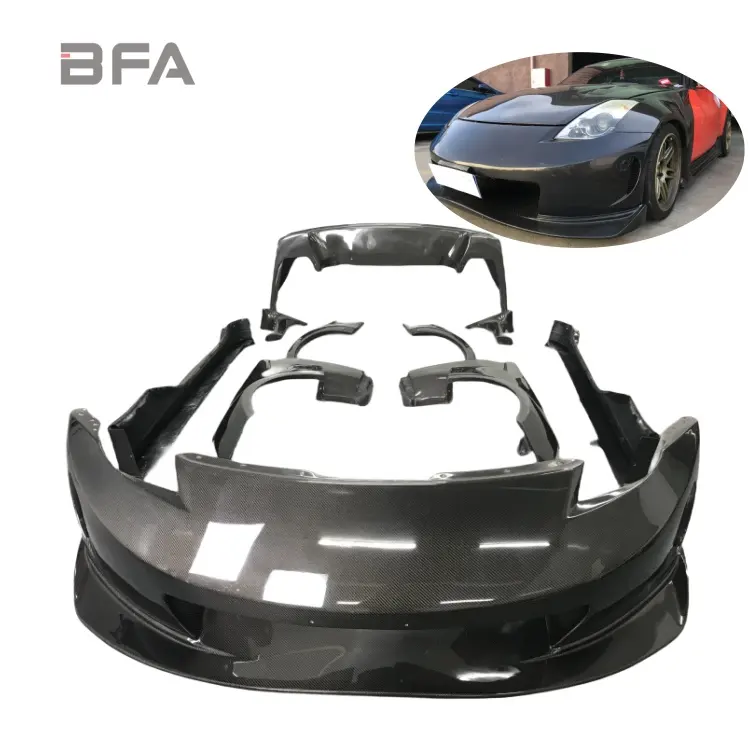 for Nissan 350Z body kit 350Z Upgraded carbon fiber front bumper rear spoiler fender