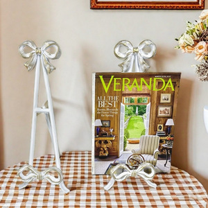 Metal Bookends Iron <b>Rustic</b> Bow Design 12x14x39.5cm For Adults Reading <b>Shelf</b> Decor - Product Image 1