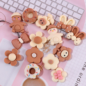 Manualidades de resina EVA, decoraciones para teléfonos DIY, color crema, flor, donut, conejito, lazo, accesorios bonitos para la fabricación de fundas para teléfonos móviles. - Product Image 3