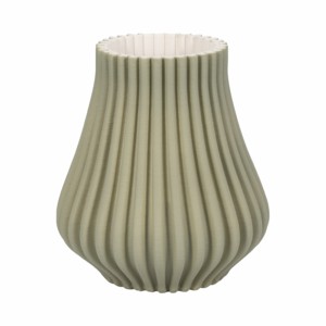 Vaso in Porcellana Scanalato, Colore Neutro Morbido, Texture Verticale Scolpita, Vaso Decorativo per Fiori, per Soggiorno e Arredamento Casa - Product Image 2