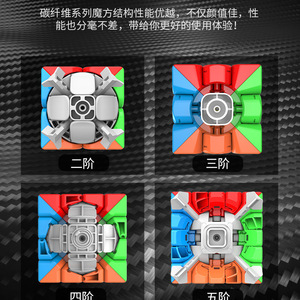 Cubo de Rubik Meilong 3x3 con pegatinas de fibra de carbono, cubo mágico para niños, juego de rompecabezas - Product Image 4