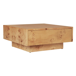 Indoor Home Modern Tea Table Mappa Burl Wood Center Square Living Room Coffee Home Decor Coffee Table With Storage Drawer - Product Image 4