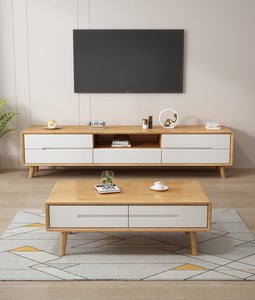High Quality Solid Wood <b>TV</b> <b>Stand</b> with Drawers & Open Shelf, Living Room Media Console Cabinet - Product Image 4