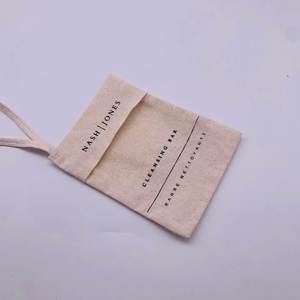 Custom Wholesale Cotton Canvas <b>Pouch</b> Biodegradable Herringbone <b>Drawstring</b> Dust Sachet Bags Package Silk Screen Printing Woven - Product Image 3