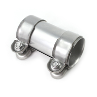 Colliers de serrage pour tuyaux résistants à l'usure de 2,36 po, connecteurs de tuyaux d'échappement de voiture, collier de serrage double bande en acier inoxydable poli
