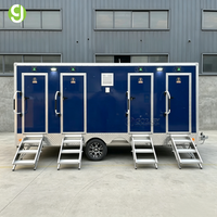 Remorque de toilettes mobiles entièrement personnalisable Goeasy, remorque WC portable, extérieur couleur personnalisée pour l'image de marque des entreprises de location