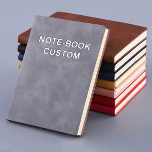 Wholesale Custom Logo Pu Leather Note Book Planner Journal Diary Black <b>Notebook</b> Hard Cover Printed Logo A5 A6 B5 Diary Note Book - Product Image 1