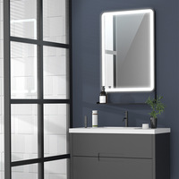 Miroir de courtoisie de salle de bain moderne à LED avec interrupteur tactile étagère murale éclairée pour le rangement de l'appartement, de la villa et du maquillage