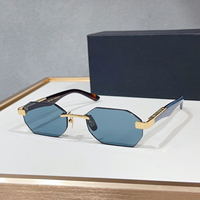 Lunettes de soleil hexagonales vintage sans monture pour hommes et femmes, verres UV400, tendance, haute qualité, pour la conduite et les vacances