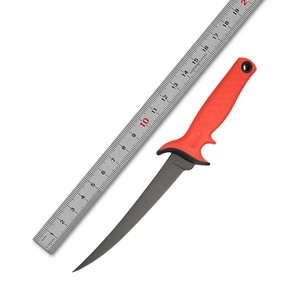 Cuchillo de Pesca Recto con Punta Caída, Cuchillo Bowie para Camping al Aire Libre, Acero Inoxidable, Mango de Goma, 3mm de Grosor, 20cm, Multiusos, OEM - Product Image 6