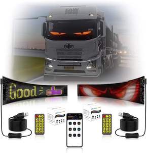 Adled xe Devil mắt đèn pha <span class=keywords><strong>LED</strong></span> ma trận Bảng điều chỉnh mắt đèn mềm Màn hình hiển thị cửa sổ lớn lập trình linh hoạt cho xe tải xe - Product Image 2