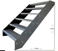Marches d'escalier en treillis métallique ondulé en acier inoxydable galvanisé à chaud, antidérapantes, à dents, pour usage industriel