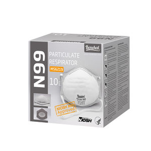 Benehal NIOSH <span class=keywords><strong>N99</strong></span> masker <span class=keywords><strong>Respirator</strong></span> sekali pakai, masker bahan katun dengan Earloop datar setengah wajah fungsi debu katup - Product Image 5