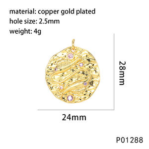 Collar con Colgante de Cobre con Cadena de Bambú y Microincrustaciones de Circonio en Relieve 3D, con Certificado IGI, Elemento de Carta del Tarot de Constelación - Product Image 5