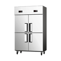 Refrigerador Comercial de Cuatro Puertas, Refrigerador Comercial con Puerta de Acero Inoxidable, Congelador Vertical Comercial