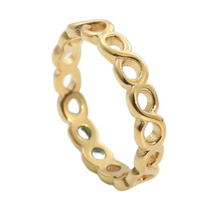 Bague chaîne creuse en acier titane pour homme, style rétro géométrique argenté, bijou de mode, cadeau 24069 - Product Image 5