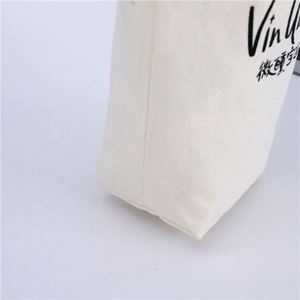 Printable Logo <b>Canvas</b> Wine Bag Single Bottle <b>Round</b> Bottom Handle Pure Cotton <b>Canvas</b> Wine Bag - Product Image 3