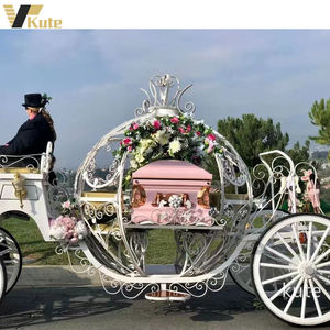 Cercueil funéraire de style citrouille, carrosse funéraire de luxe à chevaux blancs, fabricant de carrosses funéraires à chevaux Cendrillon - Product Image 2