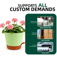 Pots de fleurs modernes et durables en plastique PP à arrosage automatique avec trous de drainage, design minimaliste, capacité de 1,17 L pour une utilisation en intérieur/extérieur