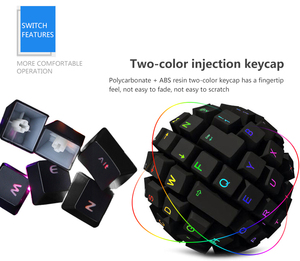 แป้นพิมพ์คอมพิวเตอร์ คีย์บอร์ดเกมมิ่ง 104 ปุ่ม DK230 แบ็คไลท์ RGB LED คีย์แคปแบบพุดดิ้ง - Product Image 4