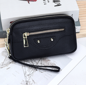 กระเป๋าคลัทช์หนังวัวแท้แบบฟูลเกรนสำหรับผู้หญิง กระเป๋าถือหนังแท้หลากสีสันพร้อมสายคล้องมือ - Product Image 4