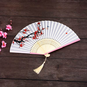 Éventail en soie <span class=keywords><strong>de</strong></span> style chinois et japonais, éventail pliant, décoration d'intérieur, ornements, motif, artisanat, <span class=keywords><strong>cadeau</strong></span>, éventail <span class=keywords><strong>de</strong></span> danse <span class=keywords><strong>de</strong></span> mariage - Product Image 5