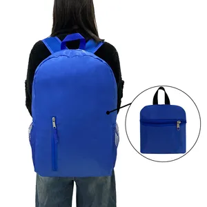 Wholesale Low Price Large Capacity Reusable Custom Lightweight Nylon Blue Back Pack Ripstop Foldable Backpack for Traveller