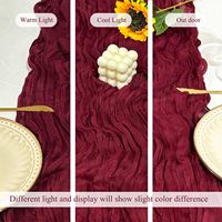Lot de 6 chemins de table en gaze de coton pour la maison, style bohème, transparents, 21x118 pouces, MOQ6