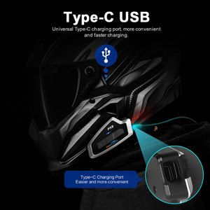 Fodsports FX2 helm sepeda motor 1KM, Headset Bluetooth mendukung panggilan bebas genggam tahan air interkom - Product Image 2