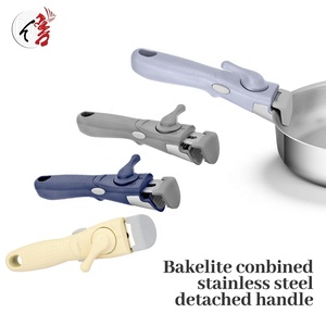 Ensemble de casseroles et poêles en acier inoxydable triple couche antiadhésif nid d'abeille <span class=keywords><strong>avec</strong></span> poignée <span class=keywords><strong>amovible</strong></span> - Product Image 4