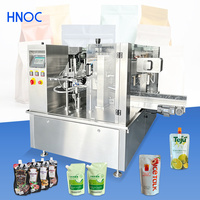 Machine de remplissage et de bouchage de sachets préformés pour jus en doypack avec bec verseur HNOC