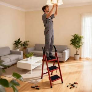 Nouvelle échelle domestique pratique, pliable, 2-6 marches, double usage, avec marchepieds larges - Product Image 6