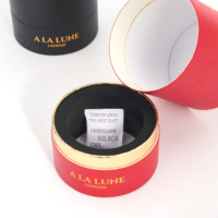Boîte en carton cylindrique noire personnalisée pour bouteilles de parfum de luxe, boîte ronde de stratification mate avec insertion