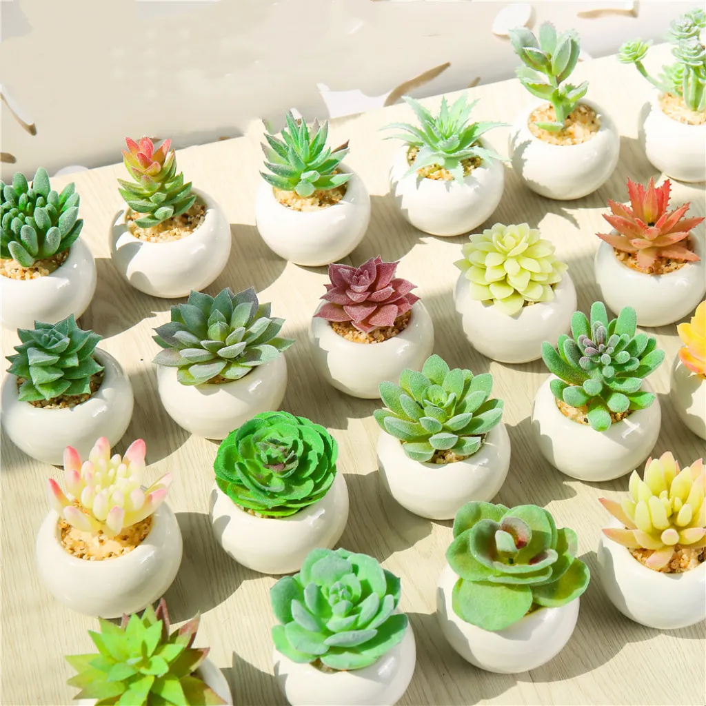 Wholesale Simulation Potted Indoor Decorative Mini Artificial Succulent Plants