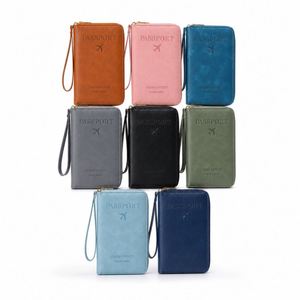 Porta Pasaportes Multifuncional Personalizado de Cuero PU, Bolsa para Certificados de Viaje, Cartera para Tarjetas y Boletos con Correa - Product Image 2
